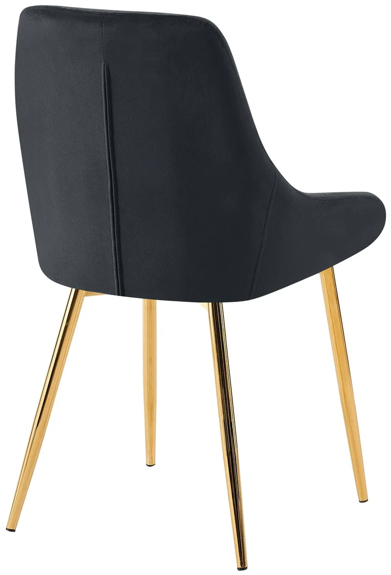 Lot de 2 chaises de salle à manger élégance confort design moderne en velours noir structure métallique doré 10_0007446