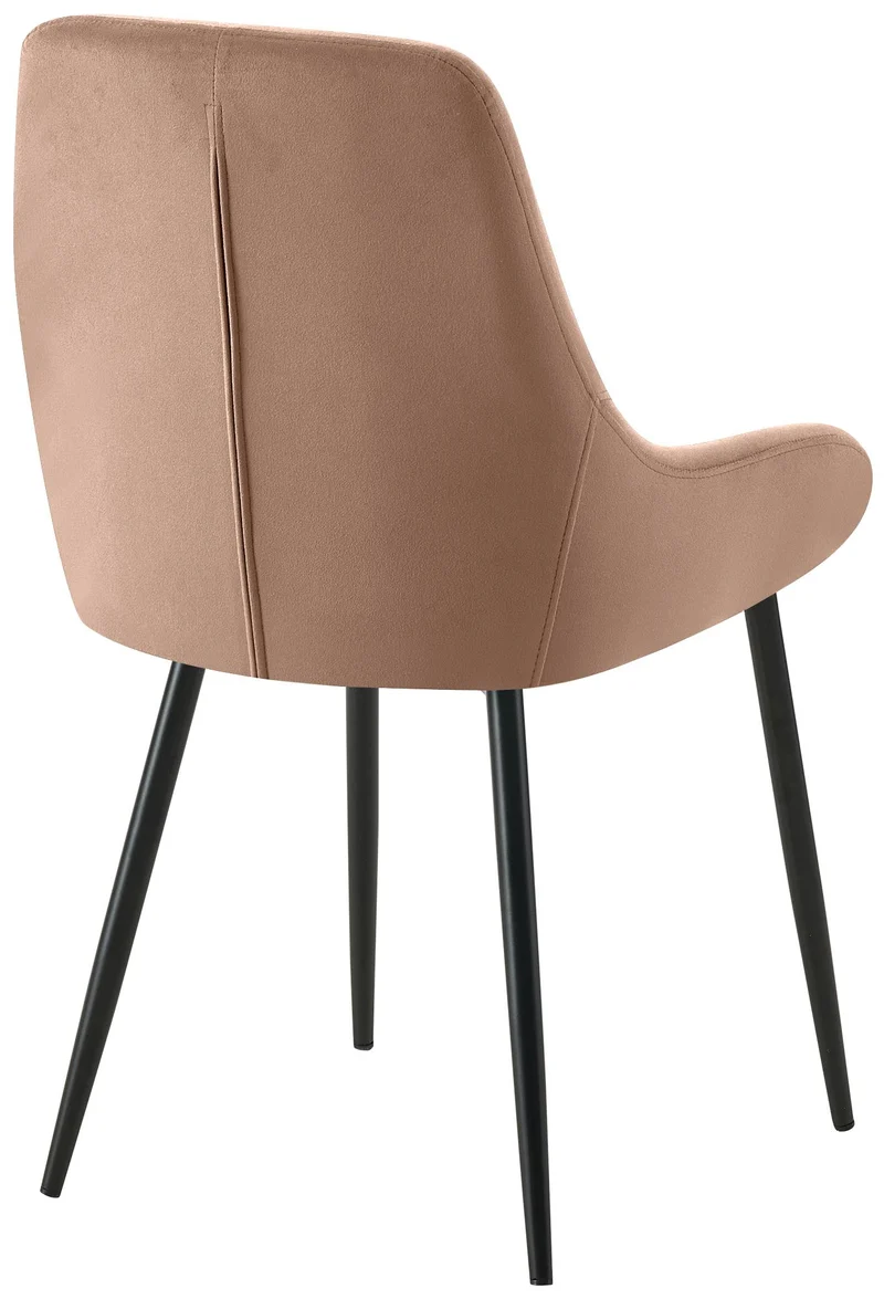 Chaise de salle à manger x1 élégance confort design moderne en velours marron structure métallique noir 10_0007393