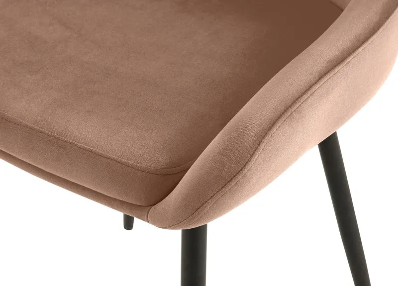 Chaise de salle à manger x1 élégance confort design moderne en velours marron structure métallique noir 10_0007393
