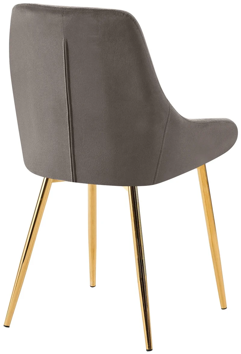 Chaise de salle à manger x1 élégance confort design moderne en velours anthracite structure métallique doré 10_0007369
