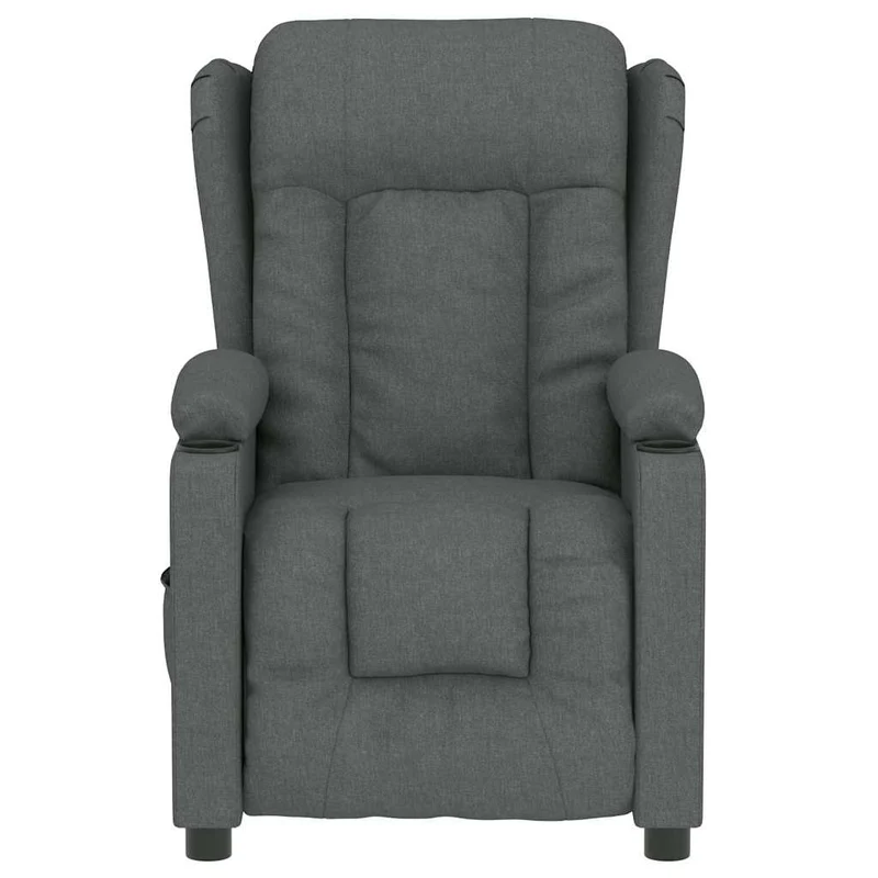 Fauteuil de relaxation avec fonction inclinable et massage en tissu gris foncé DEC029299
