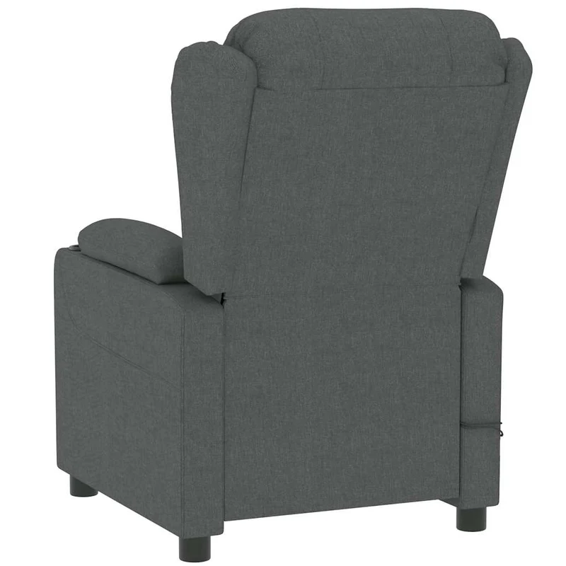 Fauteuil de relaxation avec fonction inclinable et massage en tissu gris foncé DEC029299