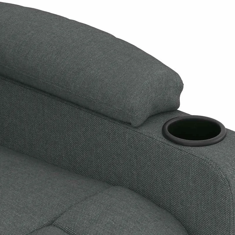 Fauteuil de relaxation avec fonction inclinable et massage en tissu gris foncé DEC029299