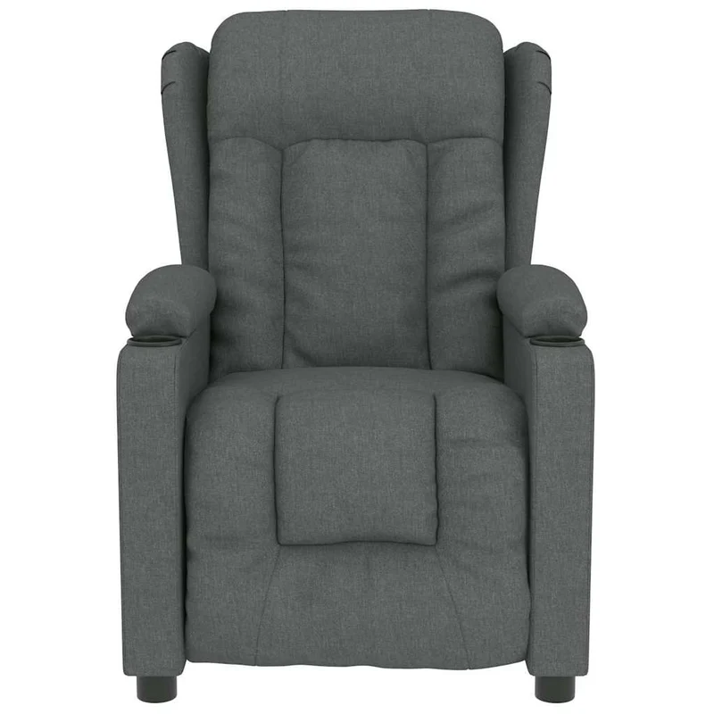 Fauteuil de relaxation avec fonction inclinaison manuelle et massage en tissu gris foncé DEC029206