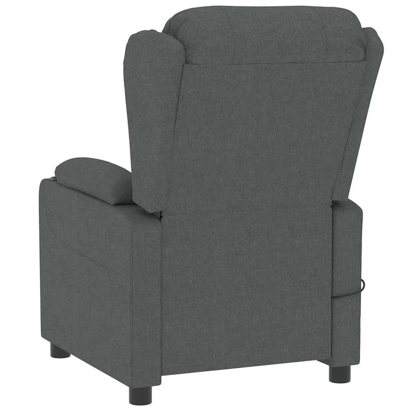 Fauteuil de relaxation avec fonction inclinaison manuelle et massage en tissu gris foncé DEC029206