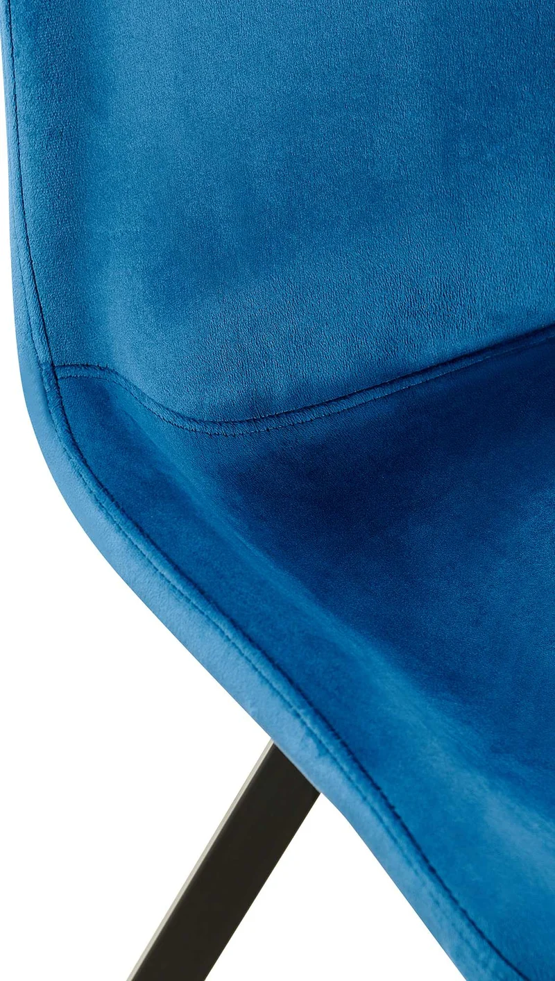 Lot de 2 chaises de salle à manger pivotant à 360 degrés en velours bleu foncé cadre en métal noir 10_0007607