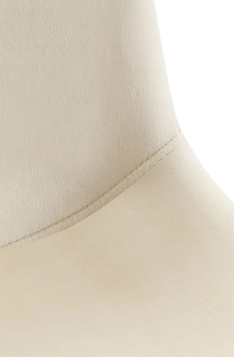 Lot de 2 chaises de salle à manger pivotant à 360 degrés en velours crème cadre en métal noir 10_0007587