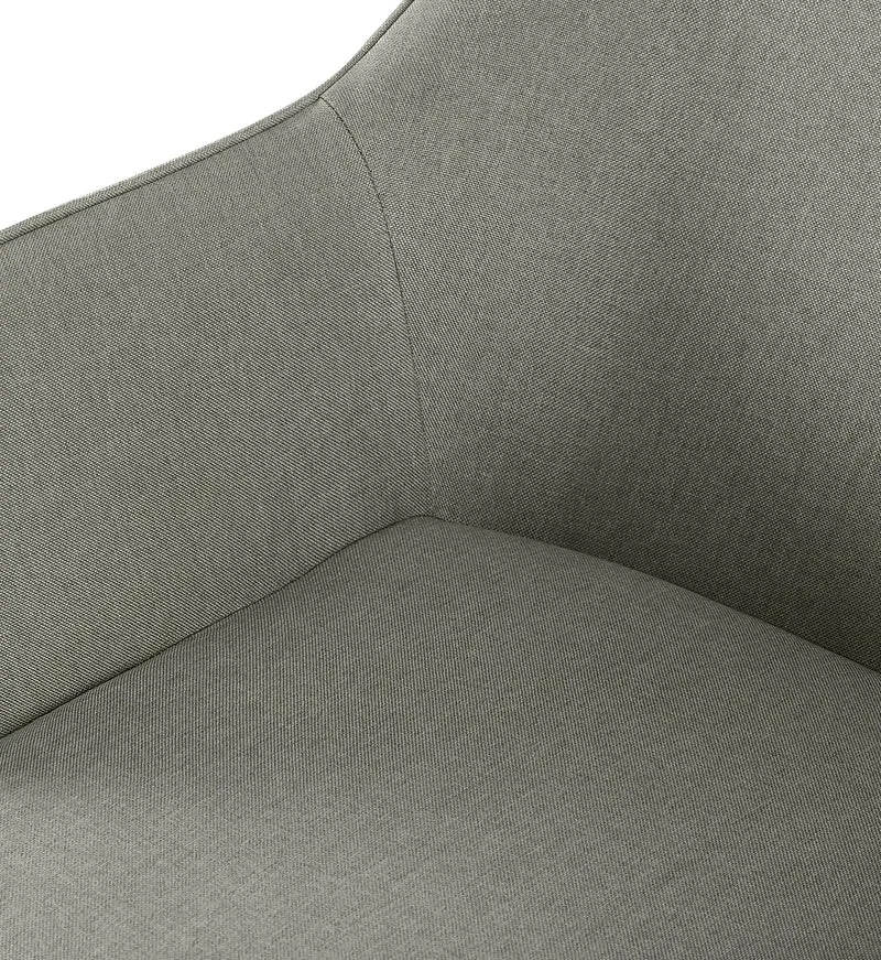 Lot de 2 chaises de salle à manger bureau salle d'attente en tissu gris clair et métal noir 10_0007374