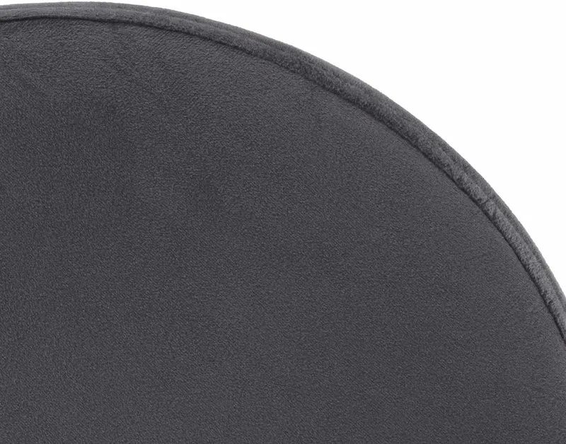 Lot de 2 tabourets de bar design simple hauteur réglable revêtement en velours gris foncé pieds en métal noir 10_0006810