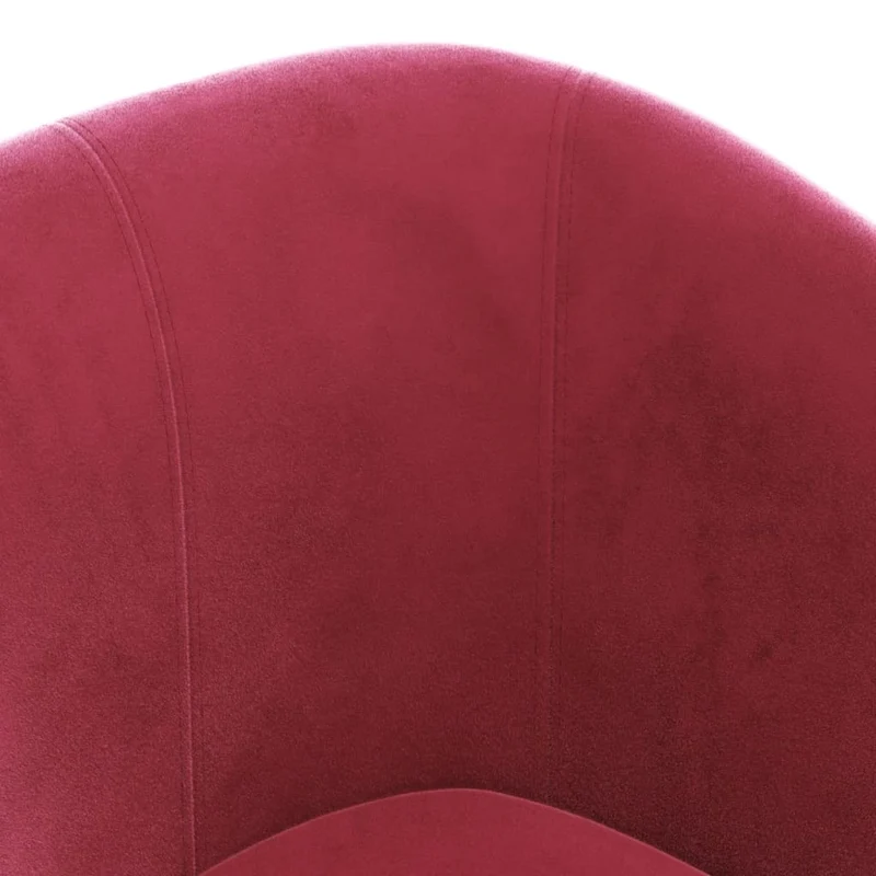 Fauteuil lounge assise confortable design moderne avec repose-pieds en tissu velours rouge bordeaux DEC026435