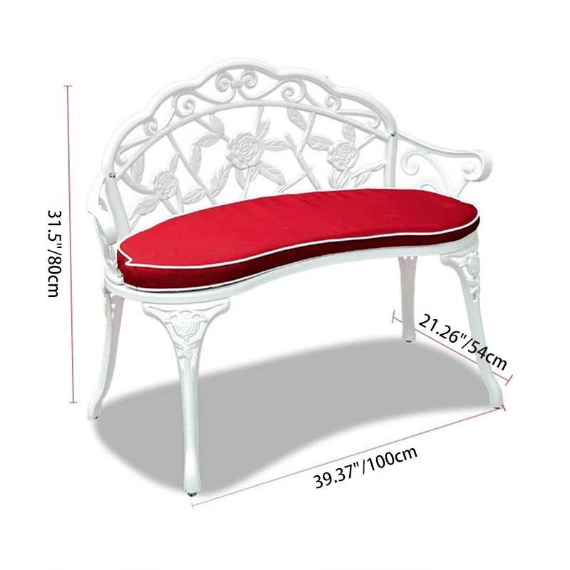 Contemporary Industrial Curved Aluminum Hollow Carving Waterproof Bench Backrest For Garden