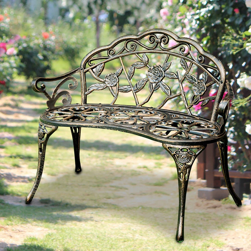 Contemporary Industrial Curved Aluminum Hollow Carving Waterproof Bench Backrest For Garden