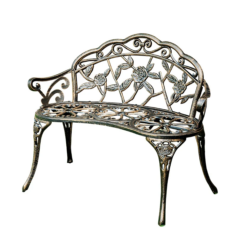 Contemporary Industrial Curved Aluminum Hollow Carving Waterproof Bench Backrest For Garden