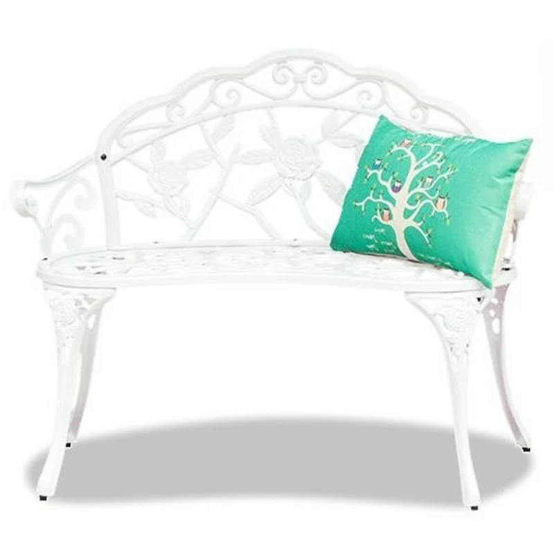 Contemporary Industrial Curved Aluminum Hollow Carving Waterproof Bench Backrest For Garden