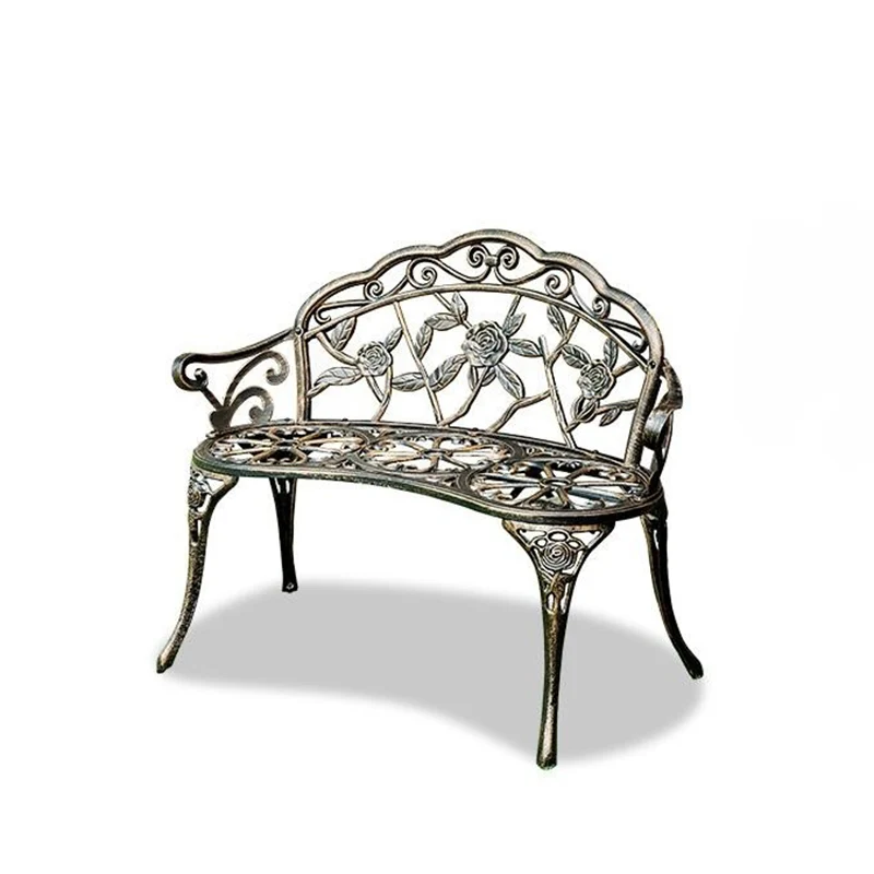 Contemporary Industrial Curved Aluminum Hollow Carving Waterproof Bench Backrest For Garden