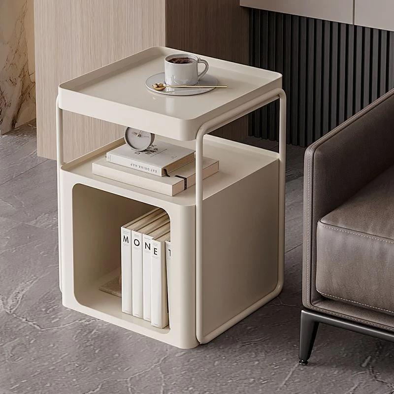 Contemporary Creative Removable Rectangular Iron End Table 3-Tier For Living Room