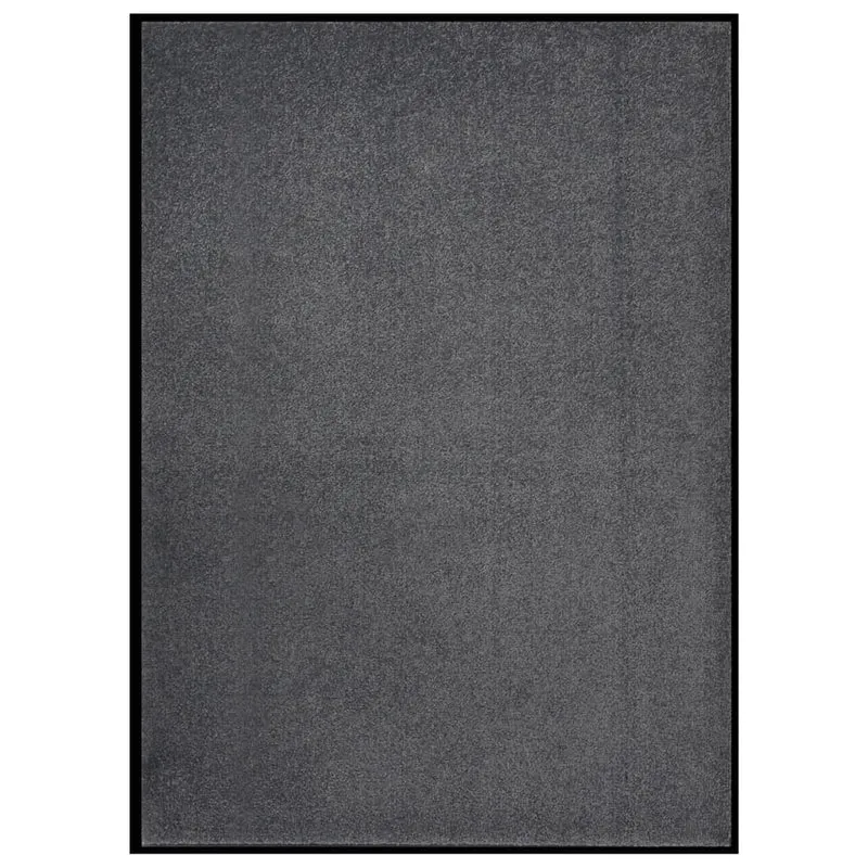 Paillasson de porte d'entrée dessous antidérapant 60 x 80 cm PP torsadé anthracite et vinyle DEC040583