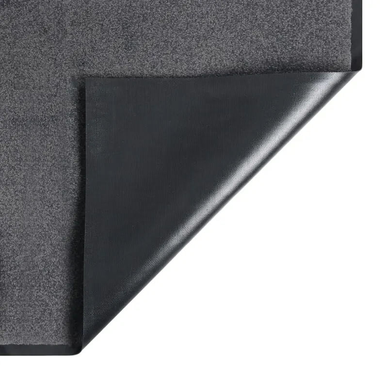 Paillasson de porte d'entrée dessous antidérapant 60 x 80 cm PP torsadé anthracite et vinyle DEC040583