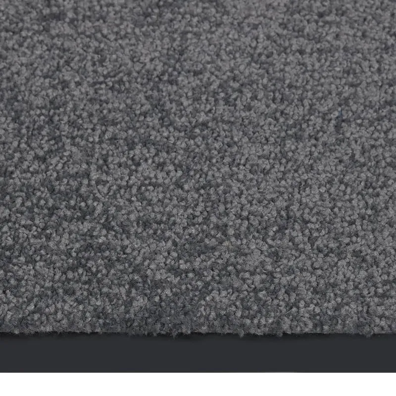 Paillasson de porte d'entrée dessous antidérapant 60 x 80 cm PP torsadé anthracite et vinyle DEC040583