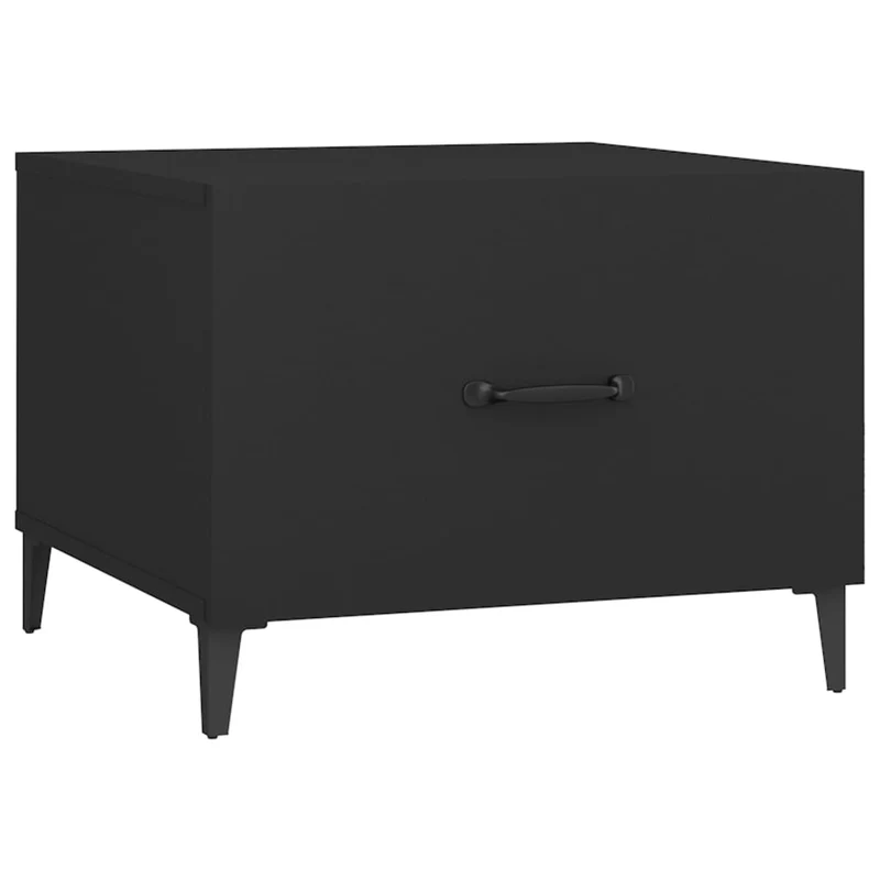 Lot de 2 tables de chevets avec tiroir 50 x 50 x 40 cm bois d'ingénierie noir et métal DEC040484