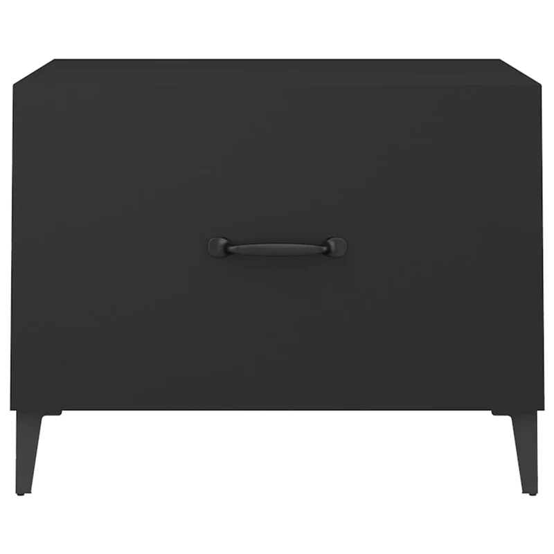 Lot de 2 tables de chevets avec tiroir 50 x 50 x 40 cm bois d'ingénierie noir et métal DEC040484