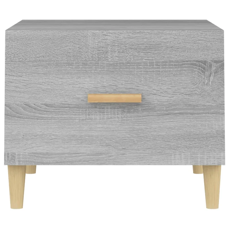Lot de 2 tables basses d'appoint avec tiroir 50 x 50 x 40 cm bois d'ingénierie gris DEC040436