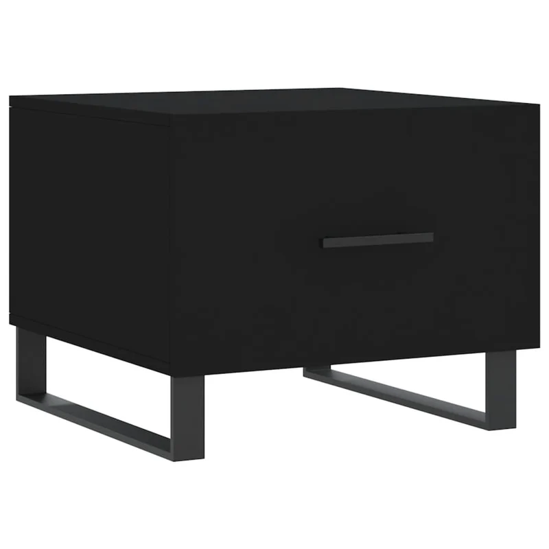 Lot de 2 tables de chevets avec tiroir 50 x 50 x 40 cm bois d'ingénierie noir et fer DEC040424