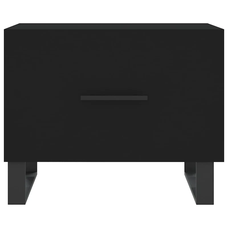 Lot de 2 tables de chevets avec tiroir 50 x 50 x 40 cm bois d'ingénierie noir et fer DEC040424