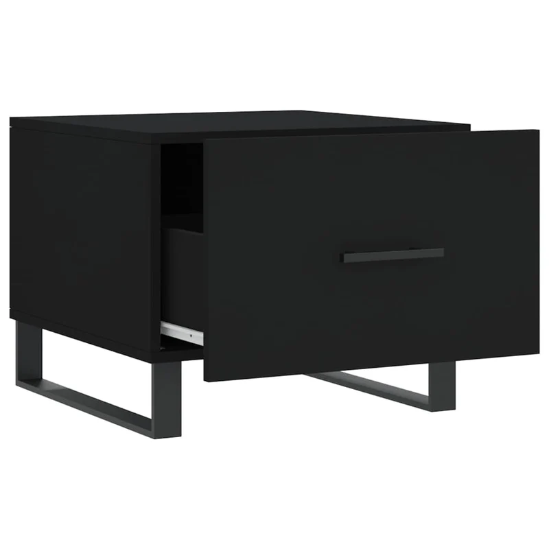 Lot de 2 tables de chevets avec tiroir 50 x 50 x 40 cm bois d'ingénierie noir et fer DEC040424