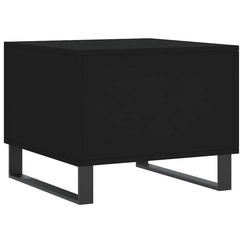 Lot de 2 tables de chevets avec tiroir 50 x 50 x 40 cm bois d'ingénierie noir et fer DEC040424