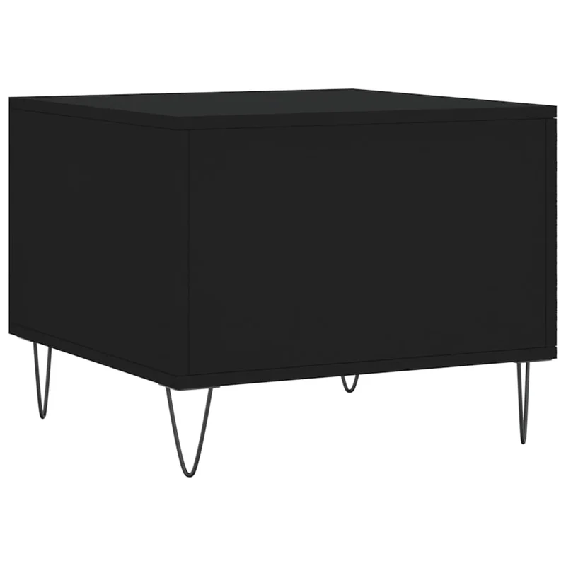 Lot de 2 tables de chevets avec tiroirs 50 x 50 x 40 cm bois d'ingénierie noir et fer DEC040423