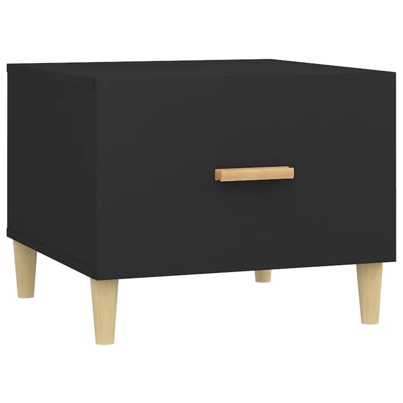 Lot de 2 tables de chevets avec tiroir 50 x 50 x 40 cm bois d'ingénierie noir DEC040422