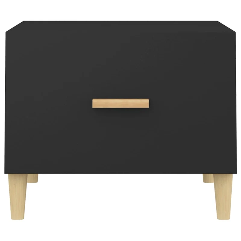 Lot de 2 tables de chevets avec tiroir 50 x 50 x 40 cm bois d'ingénierie noir DEC040422