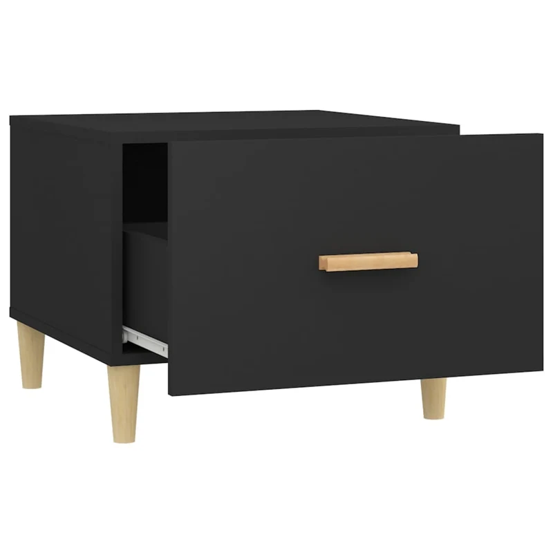 Lot de 2 tables de chevets avec tiroir 50 x 50 x 40 cm bois d'ingénierie noir DEC040422