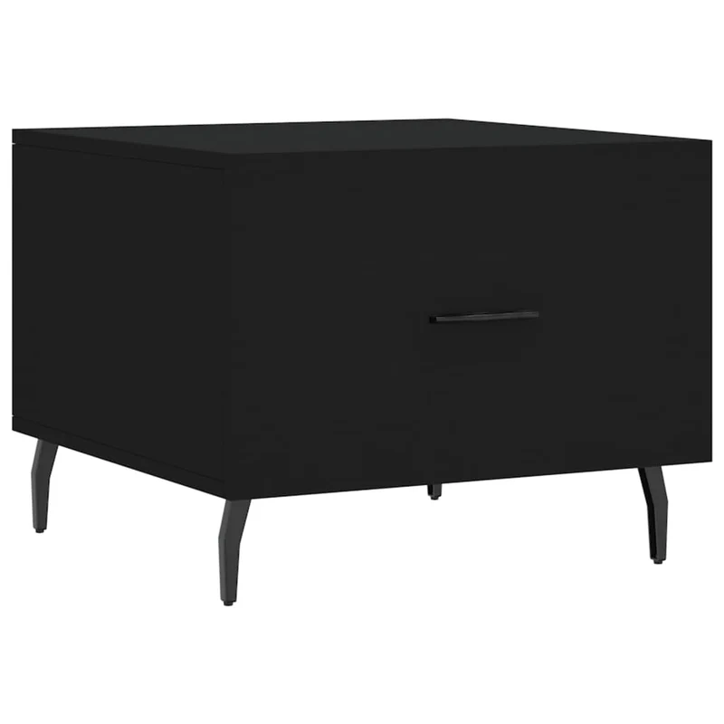 Lot de 2 tables de chevets avec tiroir 50 x 50 x 40 cm bois d'ingénierie noir et fer DEC040420