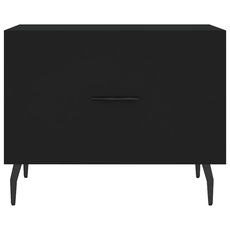 Lot de 2 tables de chevets avec tiroir 50 x 50 x 40 cm bois d'ingénierie noir et fer DEC040420