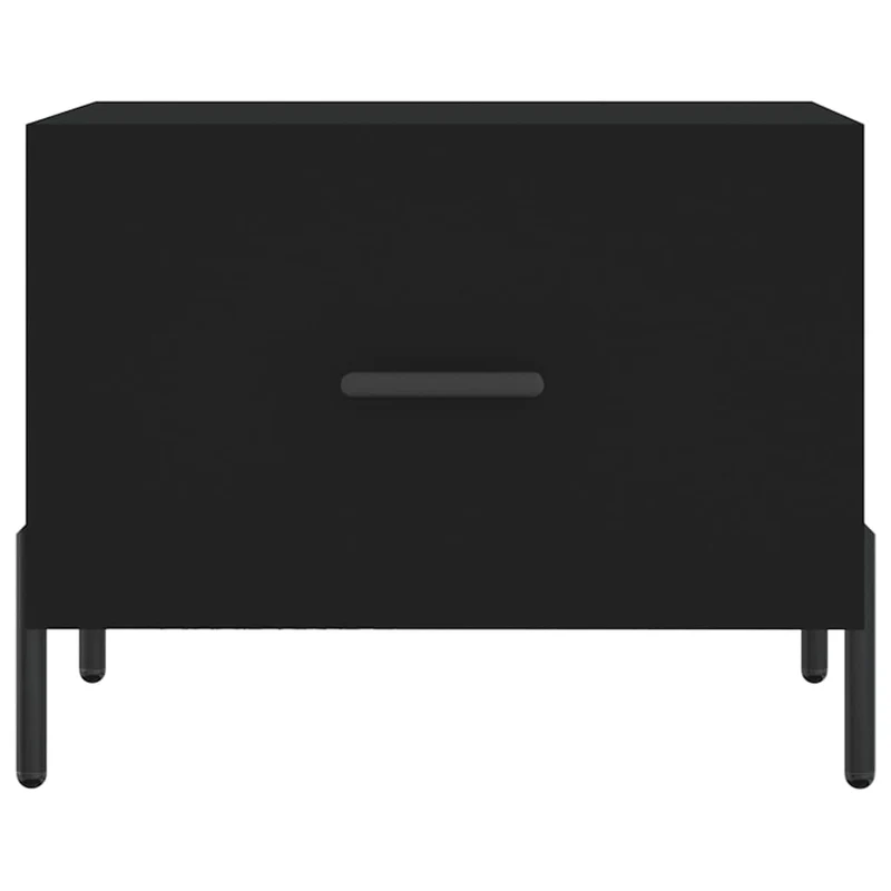 Lot de 2 tables de chevets avec tiroir 50 x 50 x 40 cm bois d'ingénierie noir et fer DEC040419