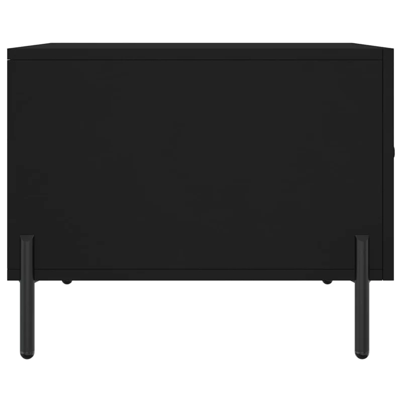 Lot de 2 tables de chevets avec tiroir 50 x 50 x 40 cm bois d'ingénierie noir et fer DEC040419