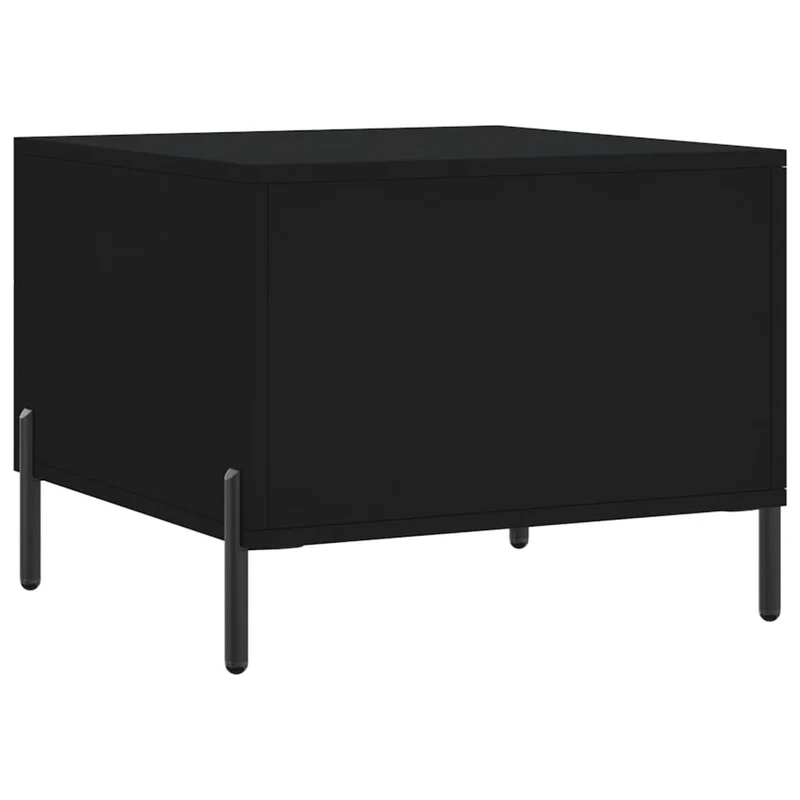 Lot de 2 tables de chevets avec tiroir 50 x 50 x 40 cm bois d'ingénierie noir et fer DEC040419