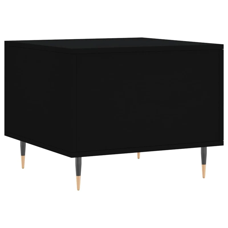 Lot de 2 tables d'appoint avec tiroir 50 x 50 x 40 cm bois d'ingénierie noir et fer DEC040418