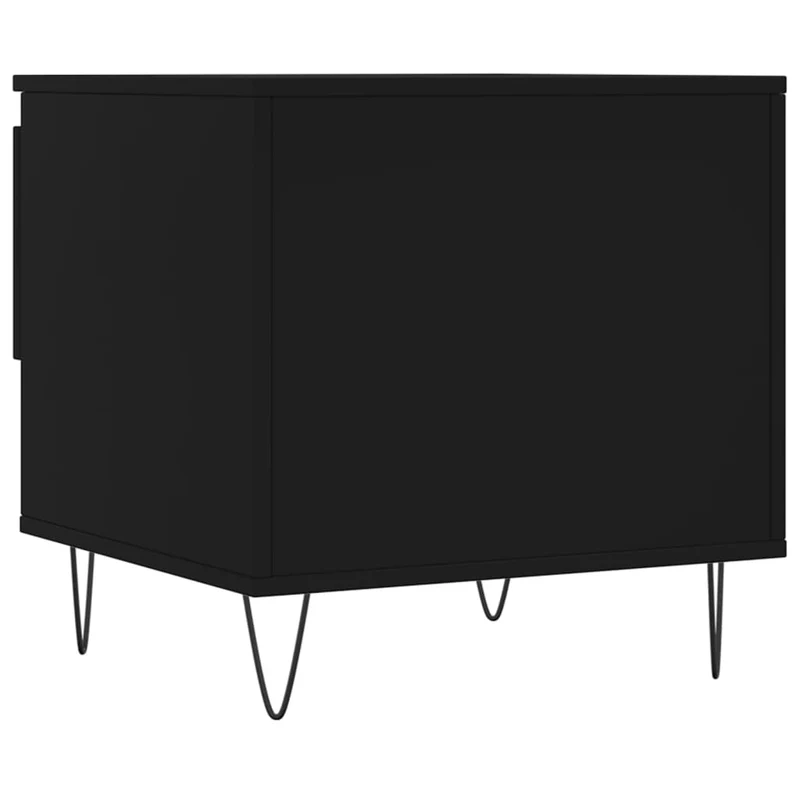 Lot de 2 tables de chevet appoint avec tiroir 50 x 46 x 50 cm bois d'ingénierie noir et métal DEC040415