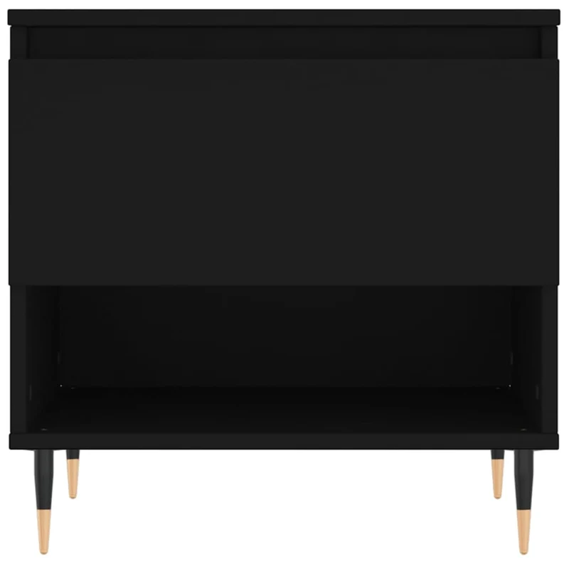 Lot de 2 tables de chevets avec tiroir 50 x 46 x 50 cm bois d'ingénierie noir et métal DEC040414