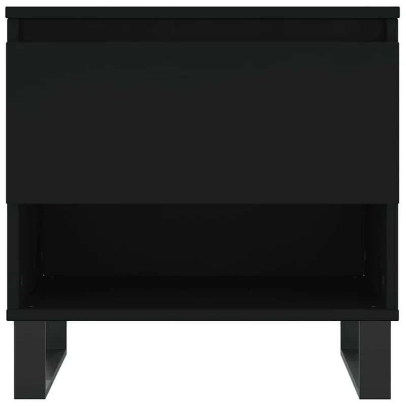 Lot de 2 tables de chevets avec tiroir 50 x 46 x 50 cm bois d'ingénierie noir et métal DEC040413