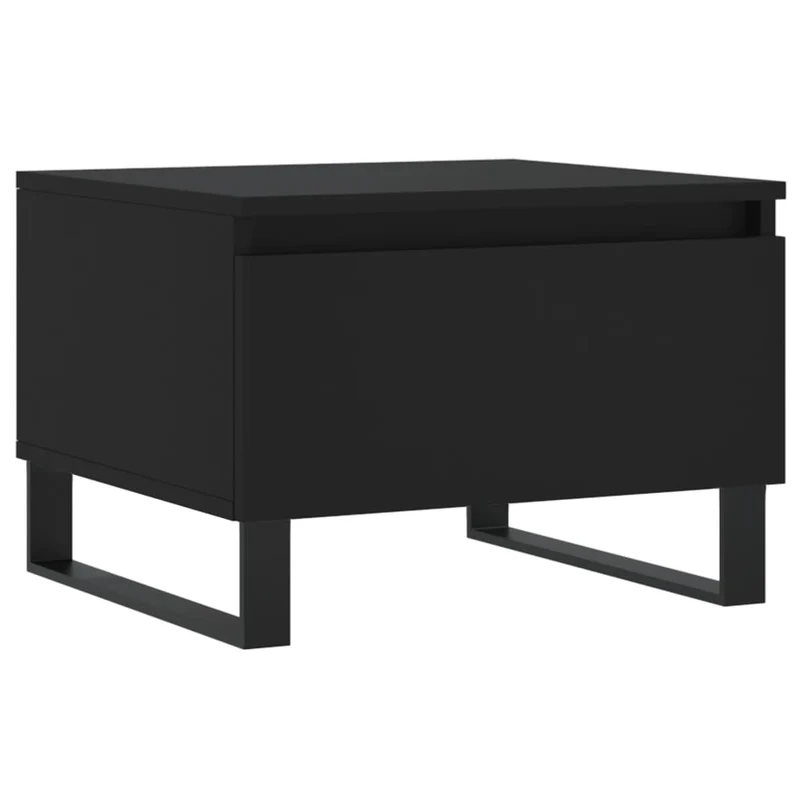 Lot de 2 tables de chevets avec tiroir 50 x 46 x 35 cm bois d'ingénierie noir et métal DEC040412