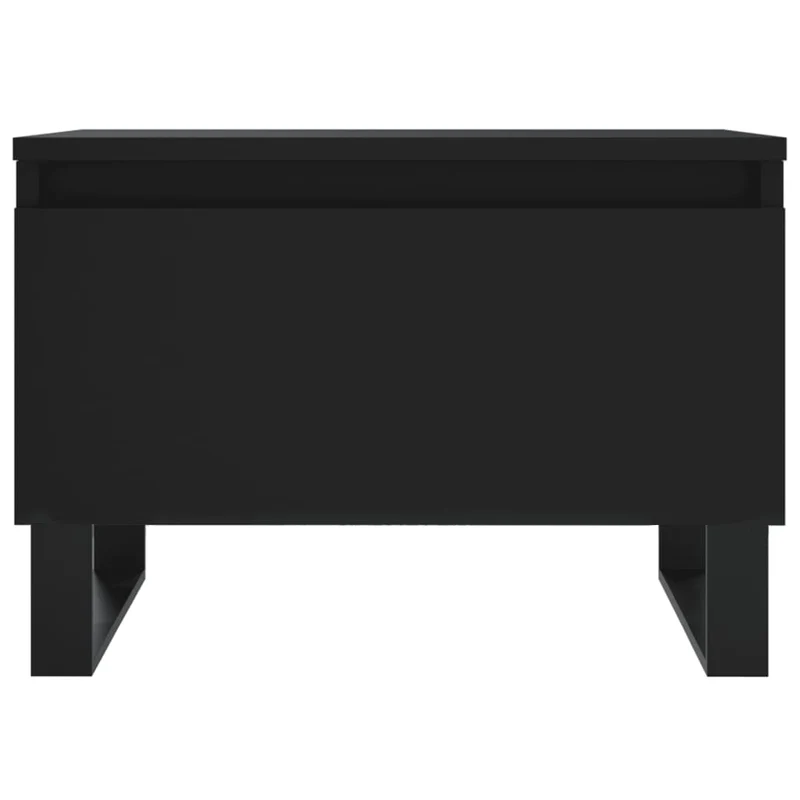 Lot de 2 tables de chevets avec tiroir 50 x 46 x 35 cm bois d'ingénierie noir et métal DEC040412