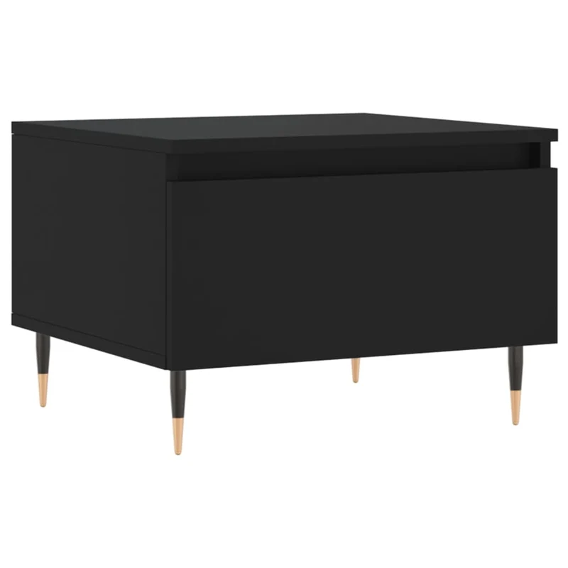 Lot de 2 tables de chevets avec tiroir 50 x 46 x 35 cm bois d'ingénierie noir et métal DEC040411