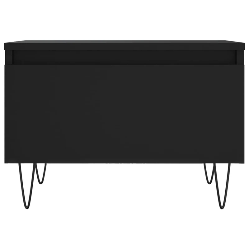 Lot de 2 tables d'appoint avec tiroir 50 x 46 x 35 cm bois d'ingénierie noir et métal DEC040410