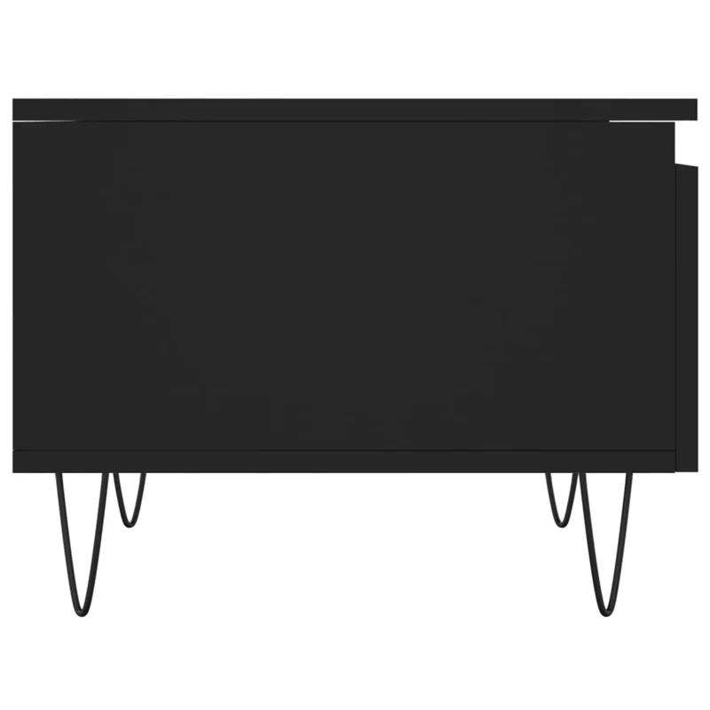Lot de 2 tables d'appoint avec tiroir 50 x 46 x 35 cm bois d'ingénierie noir et métal DEC040410