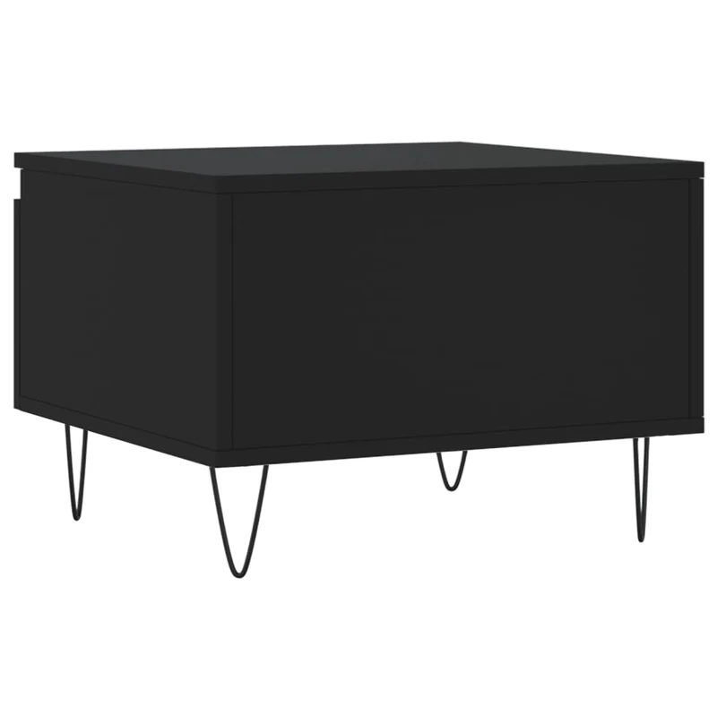 Lot de 2 tables d'appoint avec tiroir 50 x 46 x 35 cm bois d'ingénierie noir et métal DEC040410