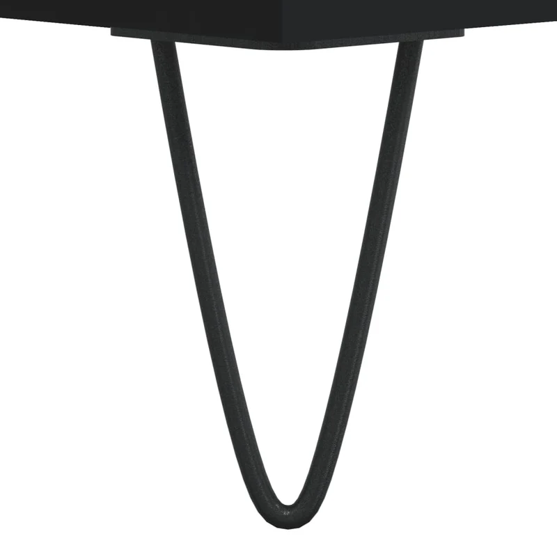 Lot de 2 tables d'appoint avec tiroir 50 x 46 x 35 cm bois d'ingénierie noir et métal DEC040410